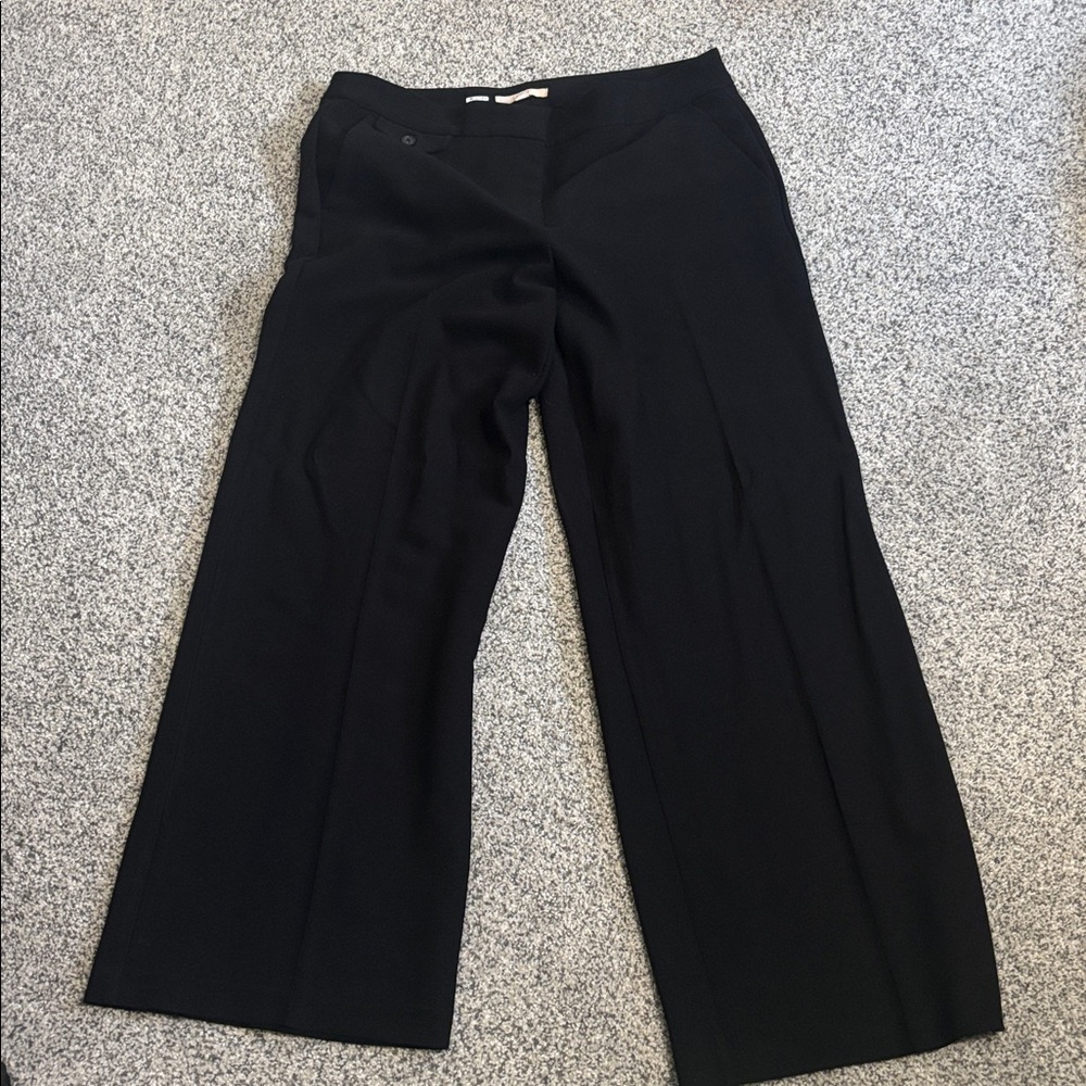 LOFT Classic Black Wide-Leg Trousers